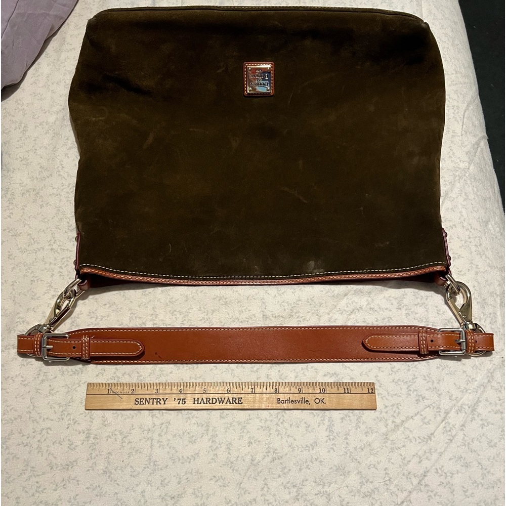 RARE·DISCONTINUED Dooney & Bourke Suede XL Courtney Sac - Olive. EUC - Picture 7 of 12
